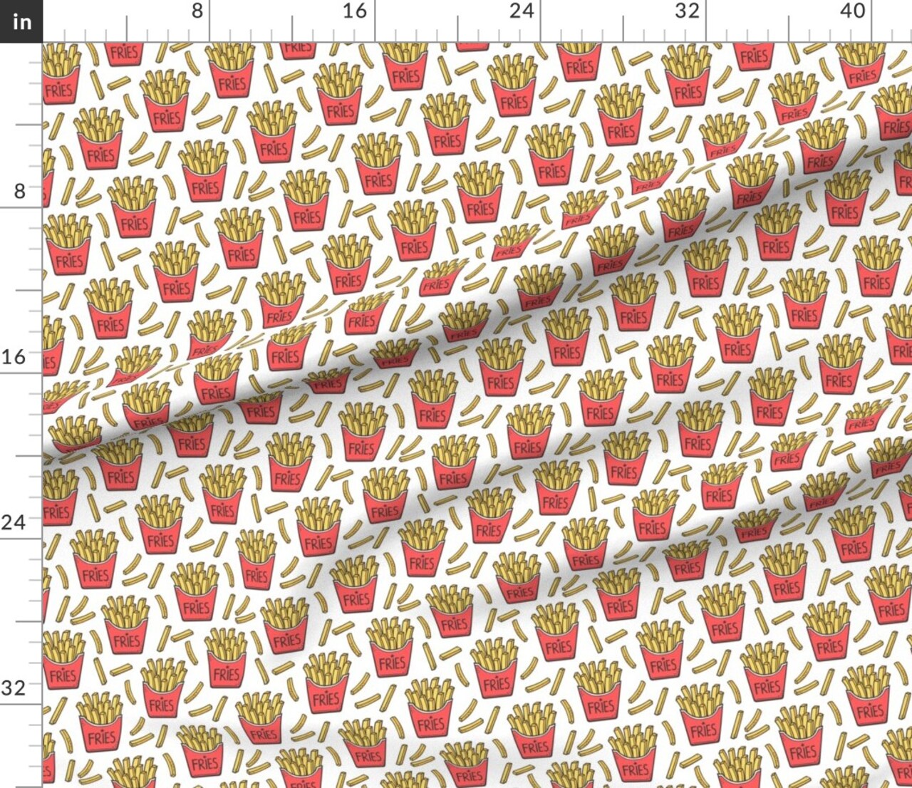 French Fries Food Red White Autumn Fall Spring Summer Pop Art Dinner Custom Printed Fabric by Spoonflower Various Fabrics by the Yard or Fat Quarter